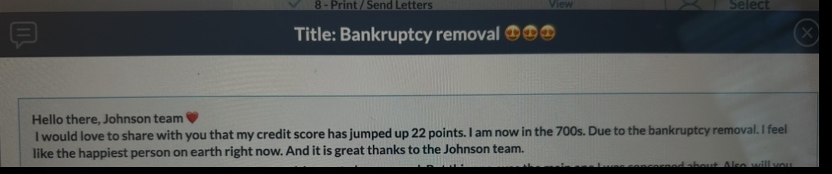 Bankruptcy removal in the 700s