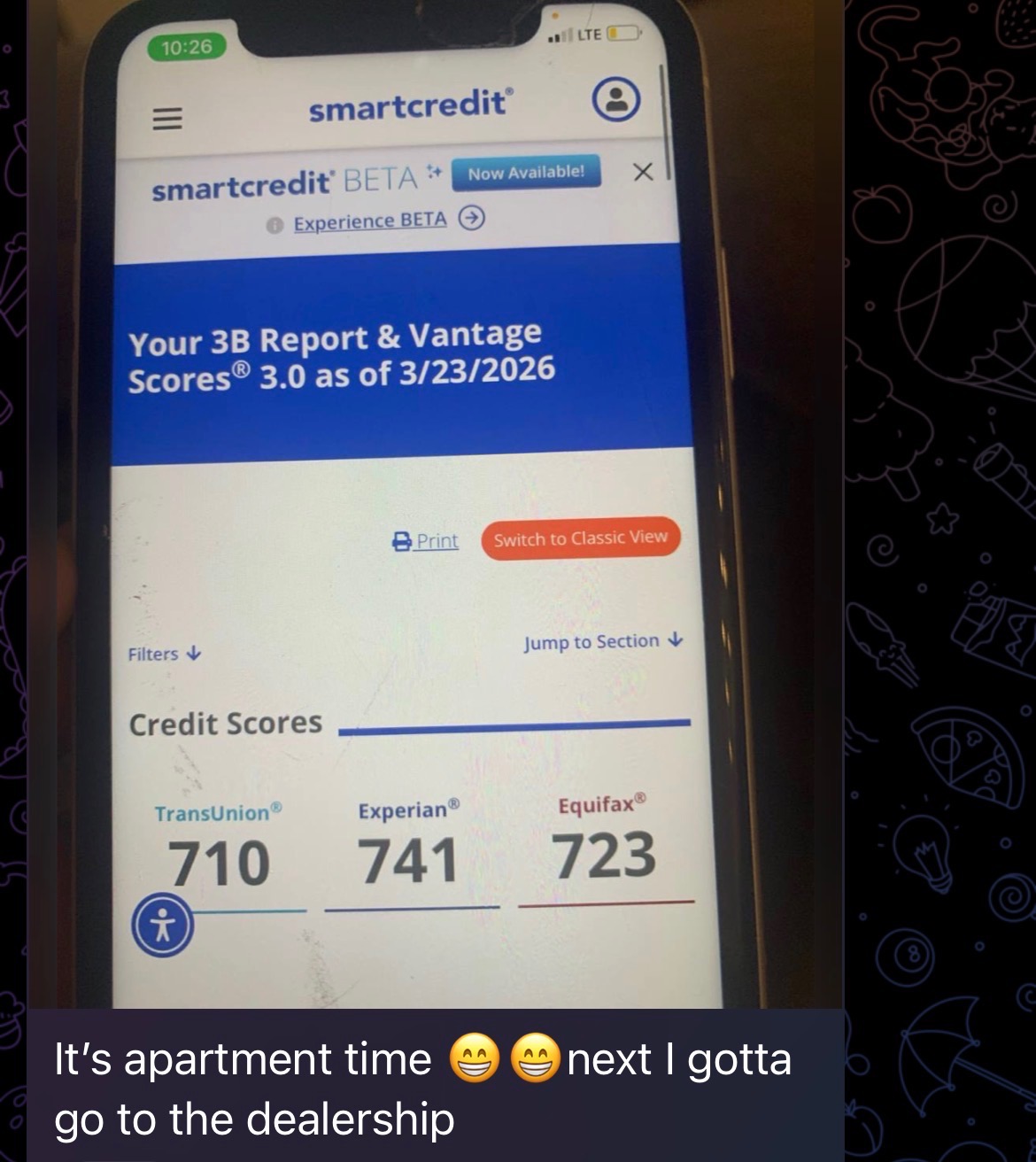 710 741 723 credit scores