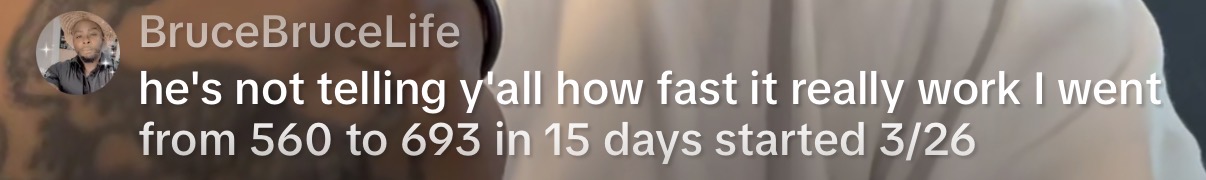 560 to 693 in 15 days