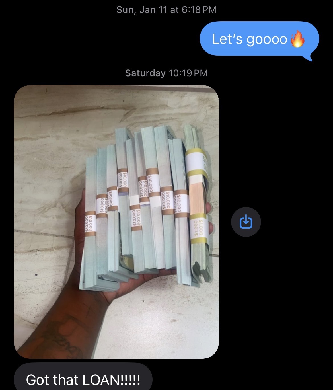 Got that loan - hell yeah brother