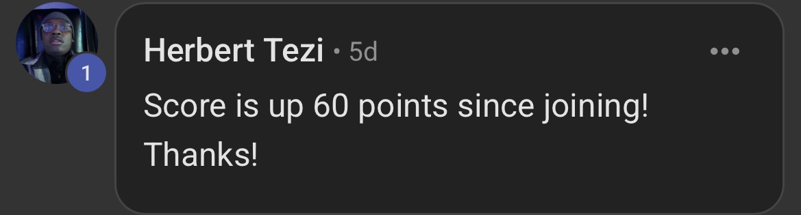 Herbert: score up 60 points since joining